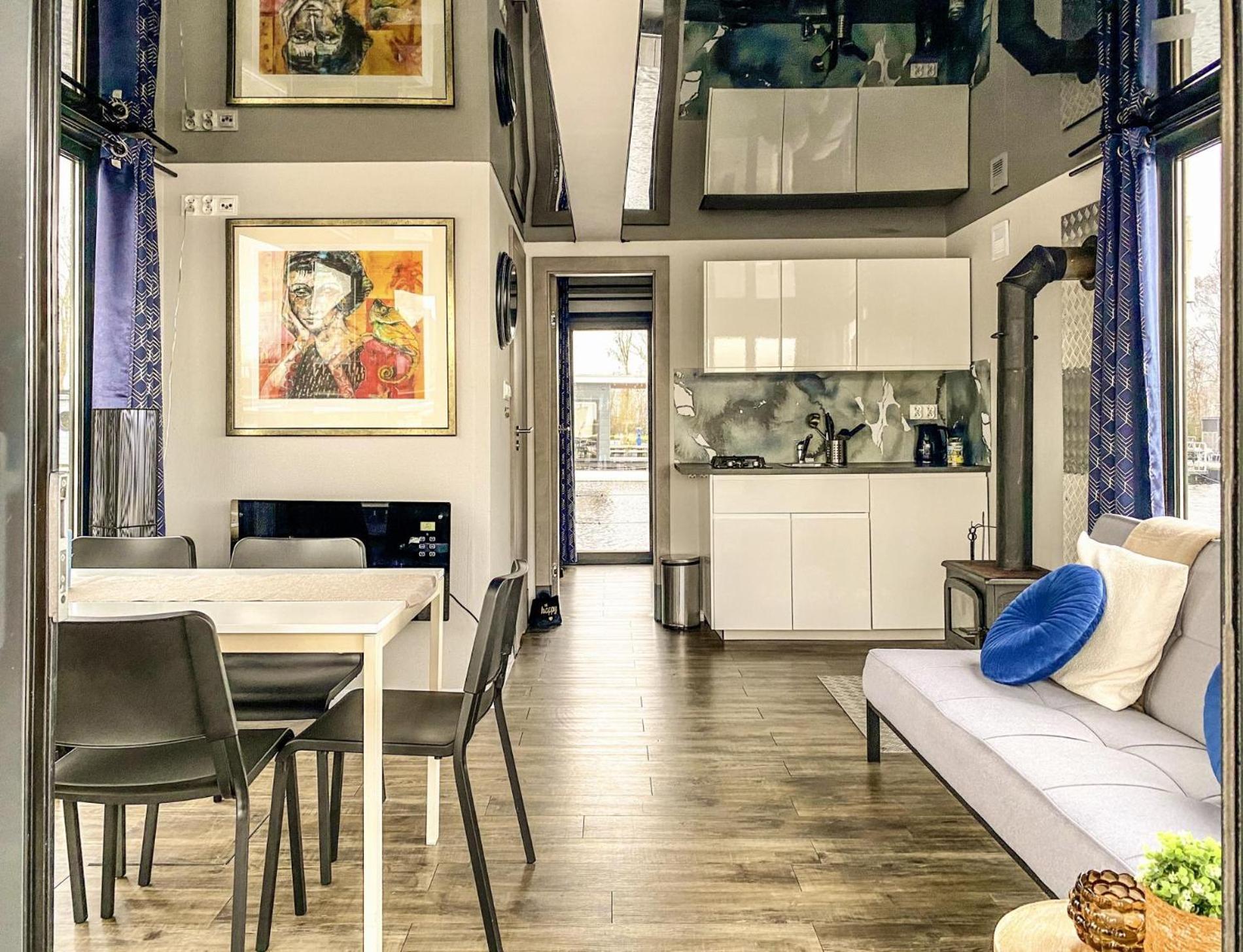 Houseboat Blue Sneekermeer Offingawier 외부 사진